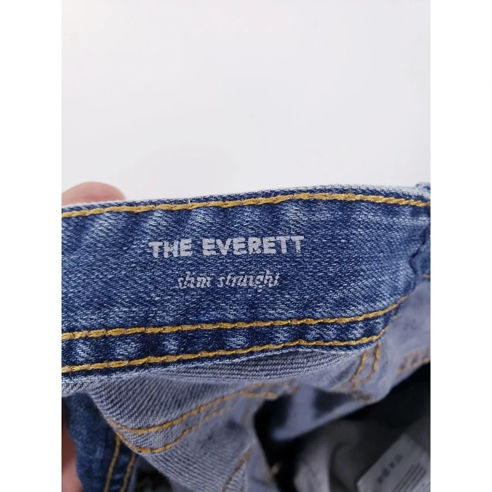 AG Adriano Goldschmied Everett Slim Straight Jeans Blue Denim Stretch Size 34